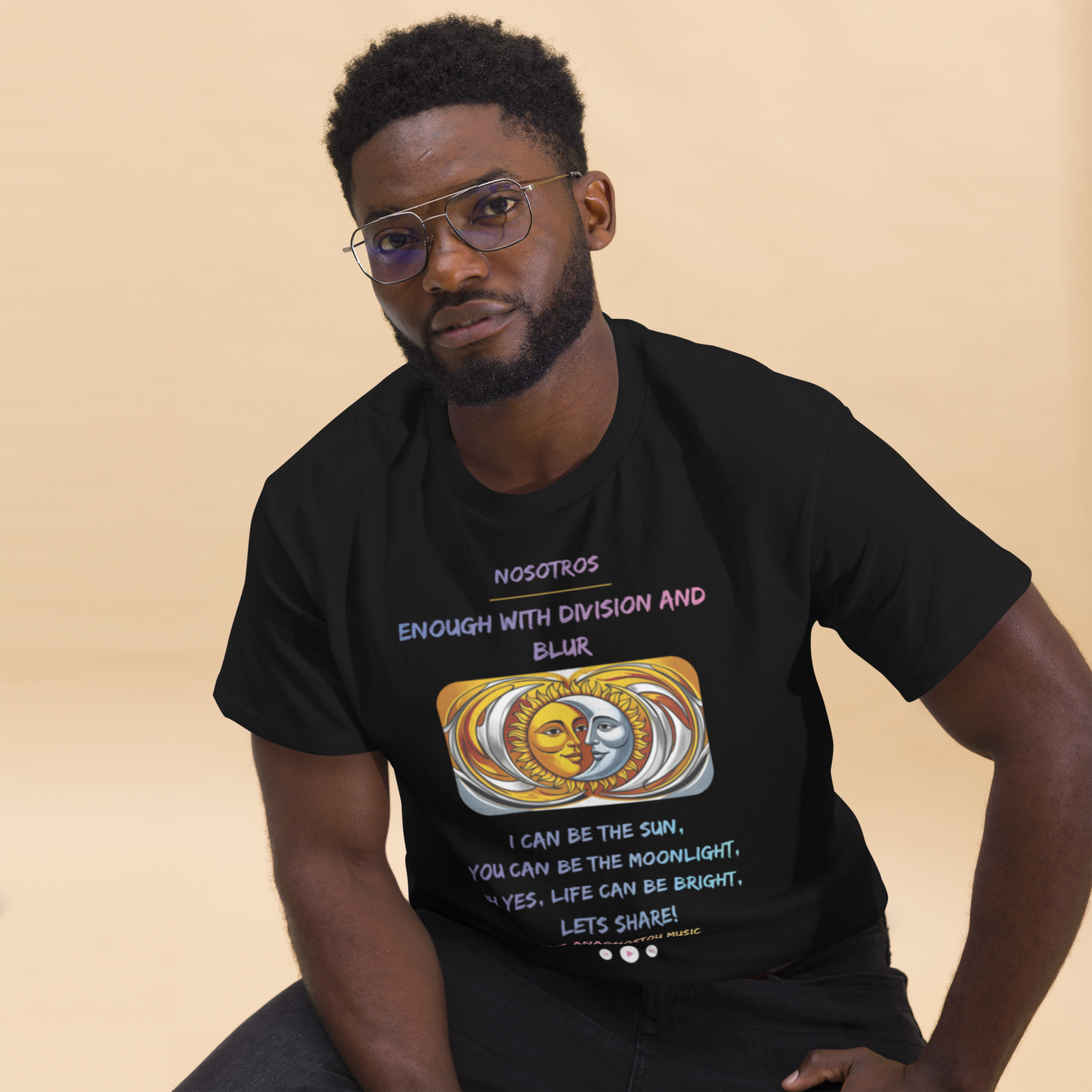 Artist T-shirt Original Art & Lyrics by Aris Anagnostou "Nosotros"